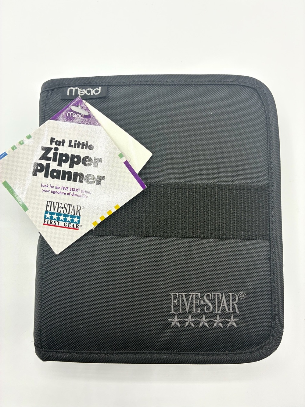 Vintage Mead Five Star Fat Little Zipper Planner Organizer 1996 Black 7x6